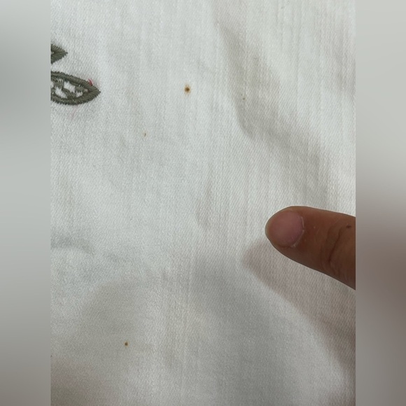 Nine West white cotton floral embroidery chrystie capri jeans women’s size 4 - Picture 8 of 17